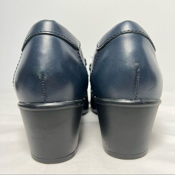 Clarks Collection Navy Blue Leather Ankle Bootie 5.5 - Picture 4 of 10